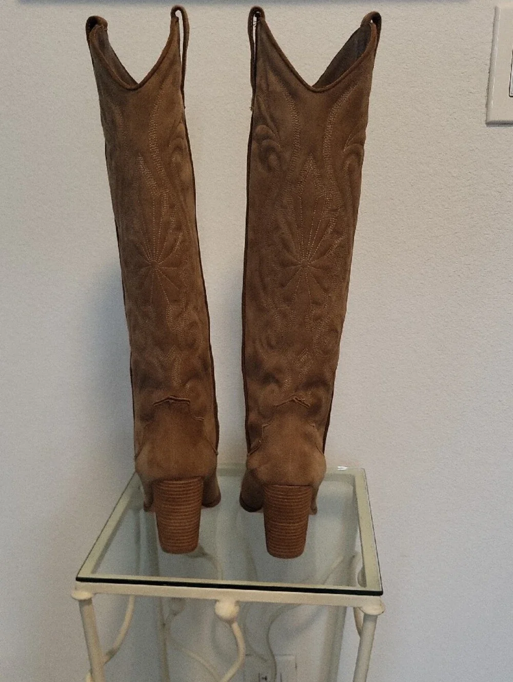Steve Madden Tessy Tall Western Suede Boots - Brown Size 8 Nwt